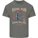 Home Run Vintage Baseball Player Kids T-Shirt Childrens Charcoal