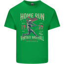 Home Run Vintage Baseball Player Kids T-Shirt Childrens Irish Green