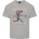Home Run Vintage Baseball Player Kids T-Shirt Childrens Sports Grey