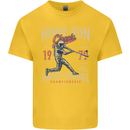 Home Run Vintage Baseball Player Kids T-Shirt Childrens Yellow