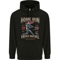 Home Run Vintage Baseball Player Mens 80% Cotton Hoodie Black