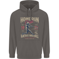 Home Run Vintage Baseball Player Mens 80% Cotton Hoodie Charcoal