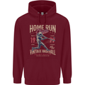 Home Run Vintage Baseball Player Mens 80% Cotton Hoodie Maroon