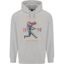 Home Run Vintage Baseball Player Mens 80% Cotton Hoodie Sports Grey
