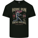Home Run Vintage Baseball Player Mens Cotton T-Shirt Tee Top Black