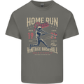 Home Run Vintage Baseball Player Mens Cotton T-Shirt Tee Top Charcoal
