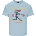 Home Run Vintage Baseball Player Mens Cotton T-Shirt Tee Top Light Blue