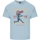 Home Run Vintage Baseball Player Mens Cotton T-Shirt Tee Top Light Blue