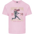 Home Run Vintage Baseball Player Mens Cotton T-Shirt Tee Top Light Pink