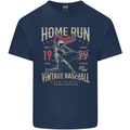 Home Run Vintage Baseball Player Mens Cotton T-Shirt Tee Top Navy Blue