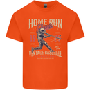 Home Run Vintage Baseball Player Mens Cotton T-Shirt Tee Top Orange
