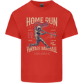 Home Run Vintage Baseball Player Mens Cotton T-Shirt Tee Top Red