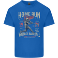 Home Run Vintage Baseball Player Mens Cotton T-Shirt Tee Top Royal Blue