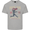 Home Run Vintage Baseball Player Mens Cotton T-Shirt Tee Top Sports Grey
