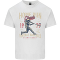 Home Run Vintage Baseball Player Mens Cotton T-Shirt Tee Top White