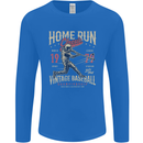Home Run Vintage Baseball Player Mens Long Sleeve T-Shirt Royal Blue