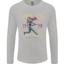 Home Run Vintage Baseball Player Mens Long Sleeve T-Shirt Sports Grey