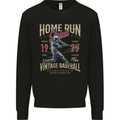 Home Run Vintage Baseball Player Mens Sweatshirt Jumper Black
