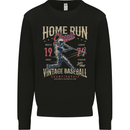 Home Run Vintage Baseball Player Mens Sweatshirt Jumper Black