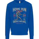 Home Run Vintage Baseball Player Mens Sweatshirt Jumper Royal Blue