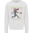 Home Run Vintage Baseball Player Mens Sweatshirt Jumper White