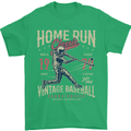 Home Run Vintage Baseball Player Mens T-Shirt 100% Cotton Irish Green