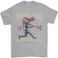 Home Run Vintage Baseball Player Mens T-Shirt 100% Cotton Sports Grey