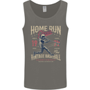 Home Run Vintage Baseball Player Mens Vest Tank Top Charcoal