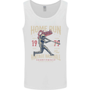 Home Run Vintage Baseball Player Mens Vest Tank Top White
