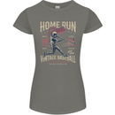 Home Run Vintage Baseball Player Womens Petite Cut T-Shirt Charcoal