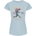 Home Run Vintage Baseball Player Womens Petite Cut T-Shirt Light Blue