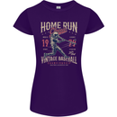 Home Run Vintage Baseball Player Womens Petite Cut T-Shirt Purple