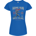 Home Run Vintage Baseball Player Womens Petite Cut T-Shirt Royal Blue