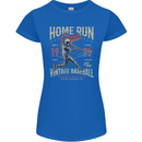 Home Run Vintage Baseball Player Womens Petite Cut T-Shirt Royal Blue