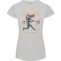 Home Run Vintage Baseball Player Womens Petite Cut T-Shirt Sports Grey