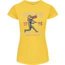 Home Run Vintage Baseball Player Womens Petite Cut T-Shirt Yellow