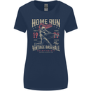 Home Run Vintage Baseball Player Womens Wider Cut T-Shirt Navy Blue