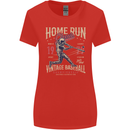 Home Run Vintage Baseball Player Womens Wider Cut T-Shirt Red