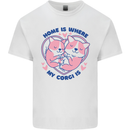 Home is Where My Corgi is Funny Dog Mens Cotton T-Shirt Tee Top White