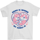 Home is Where My Corgi is Funny Dog Mens T-Shirt 100% Cotton White