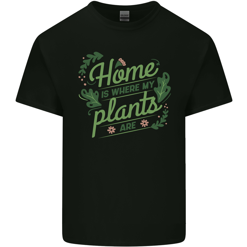 Home is Where My Plants Are Funny Gardening Kids T-Shirt Childrens Black
