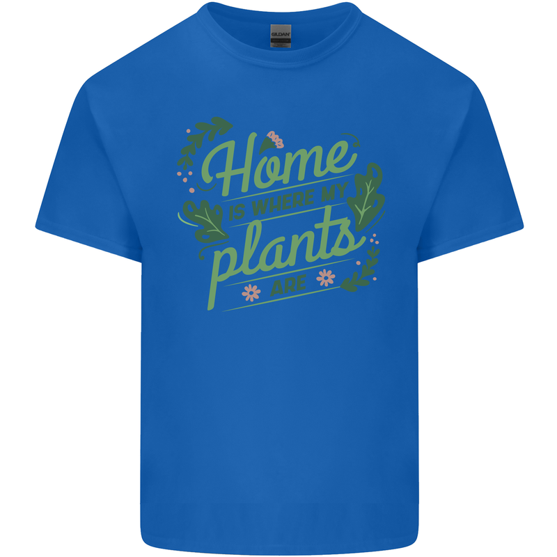 Home is Where My Plants Are Funny Gardening Kids T-Shirt Childrens Royal Blue