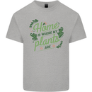 Home is Where My Plants Are Funny Gardening Kids T-Shirt Childrens Sports Grey