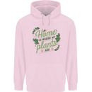 Home is Where My Plants Are Funny Gardening Mens 80% Cotton Hoodie Light Pink