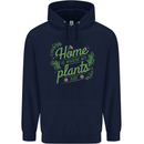 Home is Where My Plants Are Funny Gardening Mens 80% Cotton Hoodie Navy Blue