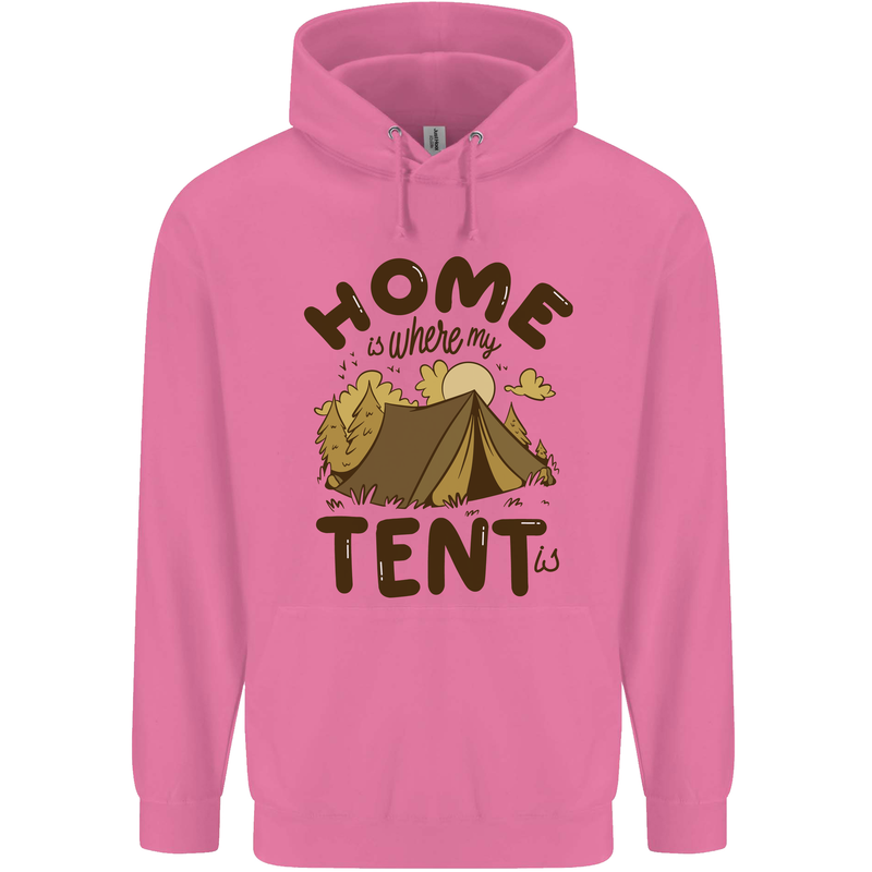 Home is Where My Tent is Funny Camping Childrens Kids Hoodie Azalea