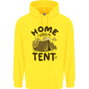 Home is Where My Tent is Funny Camping Childrens Kids Hoodie Yellow