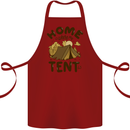 Home is Where My Tent is Funny Camping Cotton Apron 100% Organic Maroon