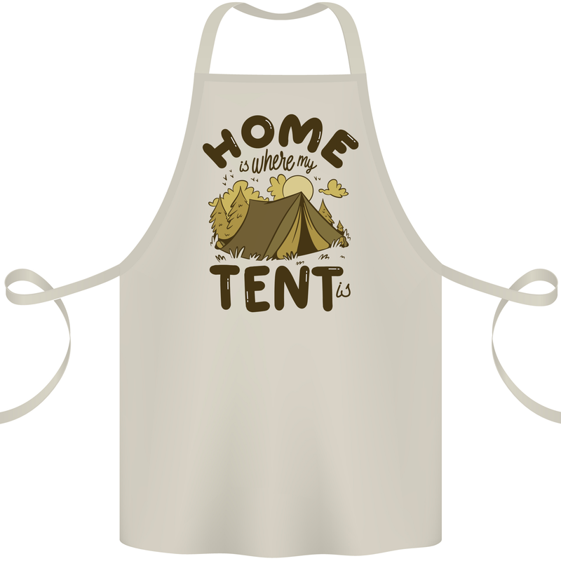 Home is Where My Tent is Funny Camping Cotton Apron 100% Organic Natural
