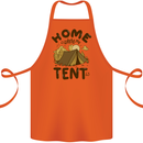 Home is Where My Tent is Funny Camping Cotton Apron 100% Organic Orange